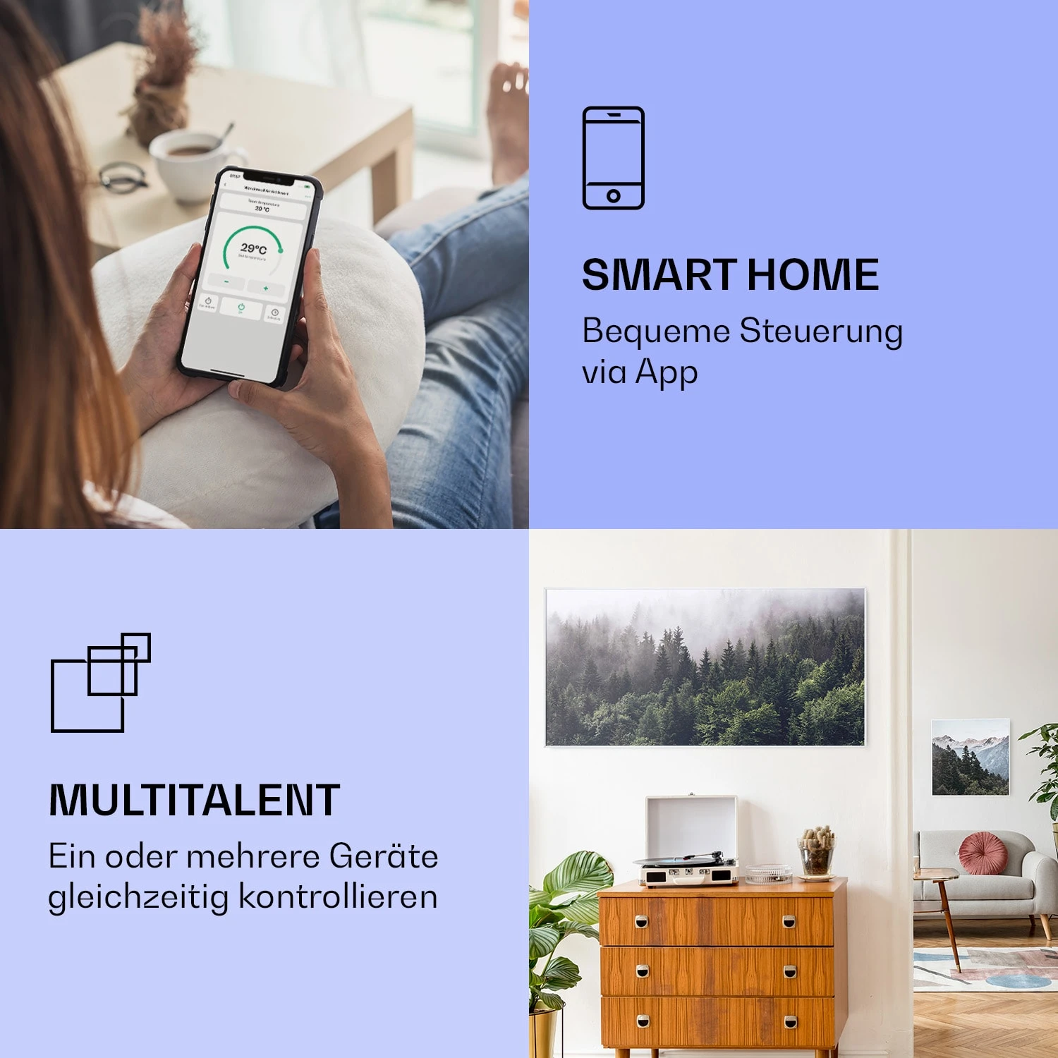 Wonderwall Air Art Smart Infrarotheizung Wald 120x60cm 700W 2 Wonderwall Air Art Smart Infrarotheizung Wald 120x60cm 700W – Bild 2