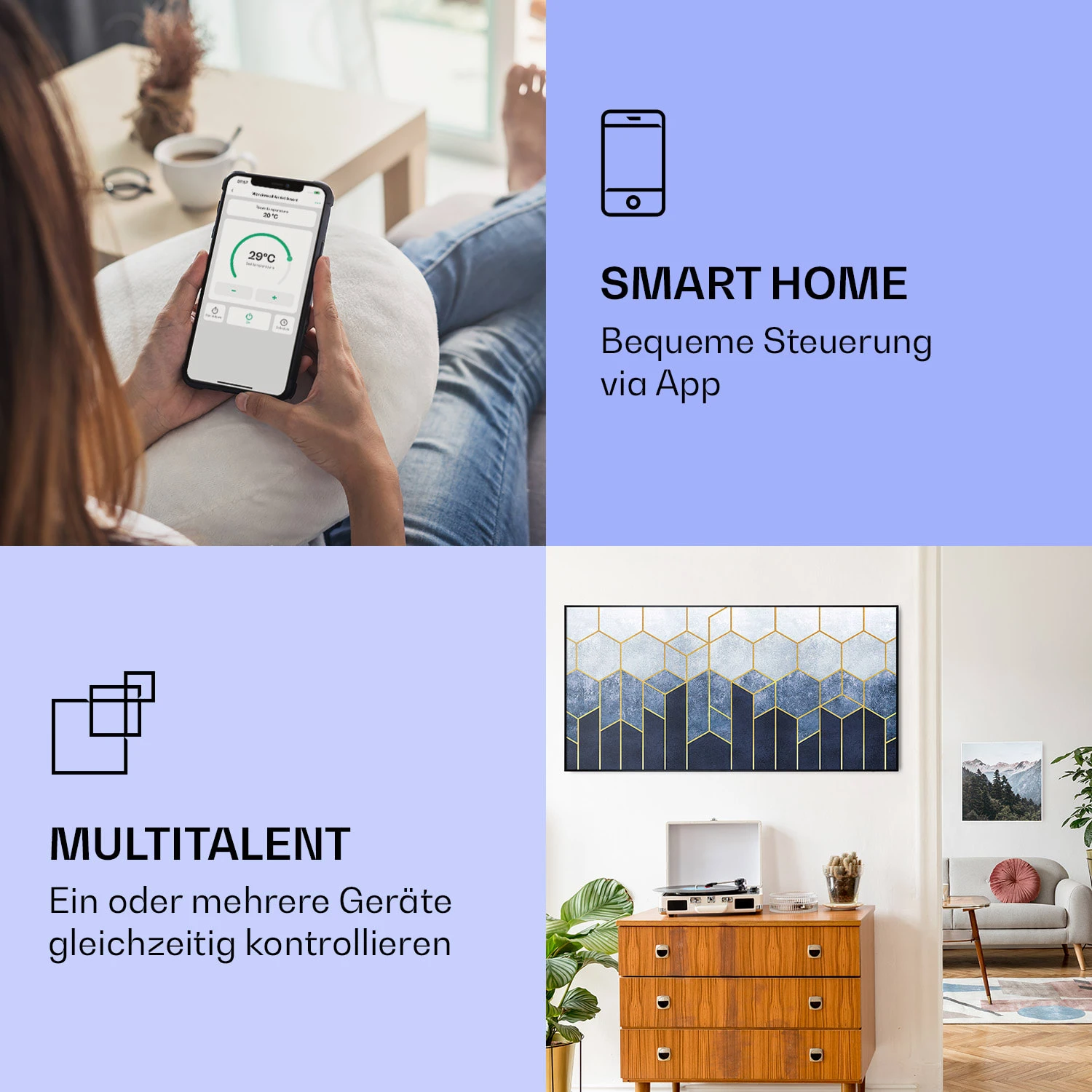 Wonderwall Air Art Smart Infrarotheizung Blaue Linie 120x60cm 700W 2 Wonderwall Air Art Smart Infrarotheizung Blaue Linie 120x60cm 700W – Bild 2