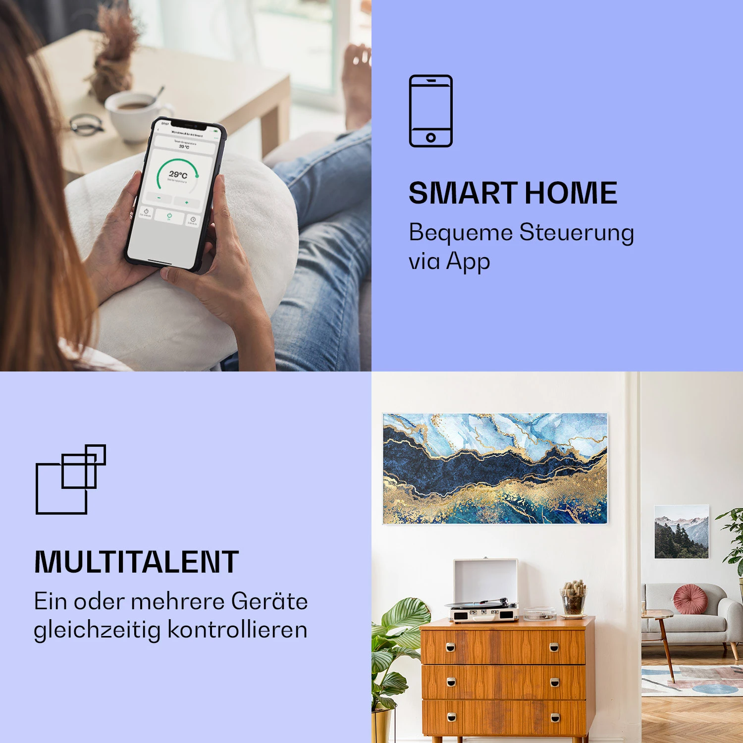 Wonderwall Air Art Smart Infrarotheizung Blauer Marmor 120x60cm 700W 2 Wonderwall Air Art Smart Infrarotheizung Blauer Marmor 120x60cm 700W – Bild 2