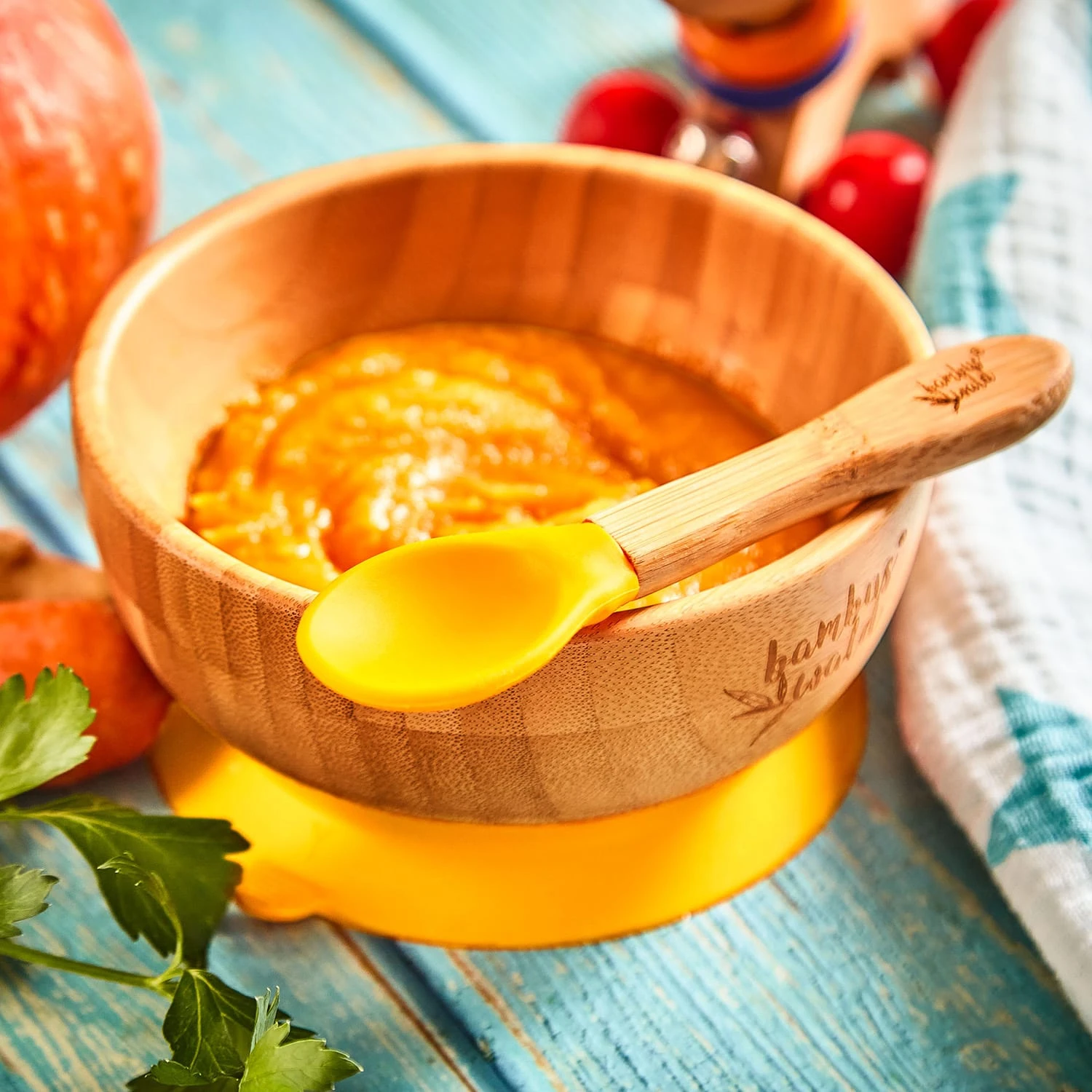 Kindergeschirr Mit Bambusschale Und Löffel 400 Ml Inkl. Saugnapf Ø: 13,7 Cm 2 Kindergeschirr Mit Bambusschale Und Löffel 400 Ml Inkl. Saugnapf Ø: 13,7 Cm – Bild 2