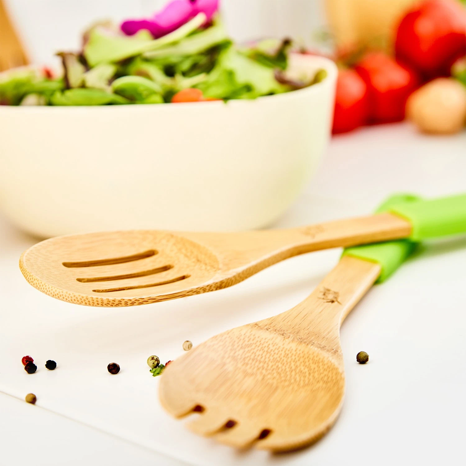 Küchenzubehör 5er-Set Pfannenwender Silikongriffe Nachhaltig Bambus 3 Küchenzubehör 5er-Set Pfannenwender Silikongriffe Nachhaltig Bambus – Bild 3