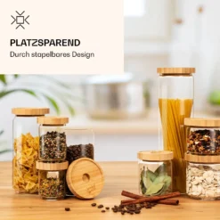 Stapelglas Mit Bambusdeckel 800 Ml Stapelbar Luftdicht 8 Stapelglas Mit Bambusdeckel 800 Ml Stapelbar Luftdicht -Haushaltsgerätegeschäft 10038245 de 0003 logo