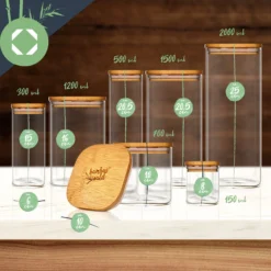 Eckiges Glas Mit Bambusdeckel Luftdicht Mit Silikonring 10x20,5x10 Cm 3x 1500 Ml 13 Eckiges Glas Mit Bambusdeckel Luftdicht Mit Silikonring 10x20,5x10 Cm 3x 1500 Ml -Haushaltsgerätegeschäft 10038256 yy 0007 logo