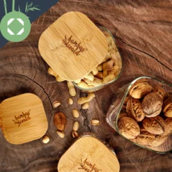 Eckiges Glas Mit Bambusdeckel Luftdicht Mit Silikonring 10x16x10 Cm 3x 1200 Ml -Haushaltsgerätegeschäft 10038257 yy 0005 logo