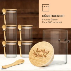 Gewürzgläser Mit Bambuslöffel 6 Stück Je 200 Ml Luftdicht 10 Gewürzgläser Mit Bambuslöffel 6 Stück Je 200 Ml Luftdicht -Haushaltsgerätegeschäft 10038292 de 0004 logo