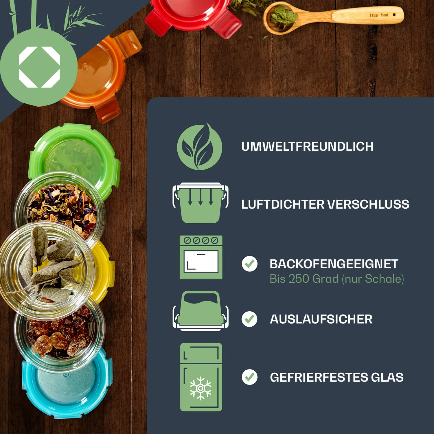 Babygläser 6er-Set Bunte Deckel Luftdichter Verschluss Geschmacksecht 2 Babygläser 6er-Set Bunte Deckel Luftdichter Verschluss Geschmacksecht – Bild 2