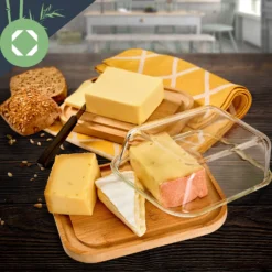 Glas-Käseglocke Bambusboden Luftdicht Geschmacksneutral Spülmaschinenfest -Haushaltsgerätegeschäft 10038309 yy 0003 logo