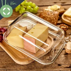 Glas-Käseglocke Bambusboden Luftdicht Geschmacksneutral Spülmaschinenfest -Haushaltsgerätegeschäft 10038309 yy 0004 logo