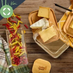 Glas-Käseglocke Bambusboden Luftdicht Geschmacksneutral Spülmaschinenfest -Haushaltsgerätegeschäft 10038309 yy 0005 logo