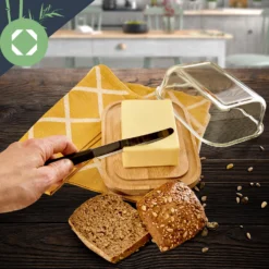 Glas-Butterdose Bambusboden Luftdicht Spülmaschinenfest -Haushaltsgerätegeschäft 10038310 yy 0003 logo