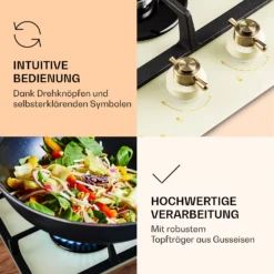 Victoria Domino Gaskochfeld 2-flammig Sabaf-Brenner Glaskeramik Retro-Look -Haushaltsgerätegeschäft 10038375 de 0005 logo