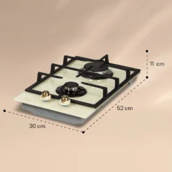 Victoria Domino Gaskochfeld 2-flammig Sabaf-Brenner Glaskeramik Retro-Look -Haushaltsgerätegeschäft 10038375 yy 0008 logo