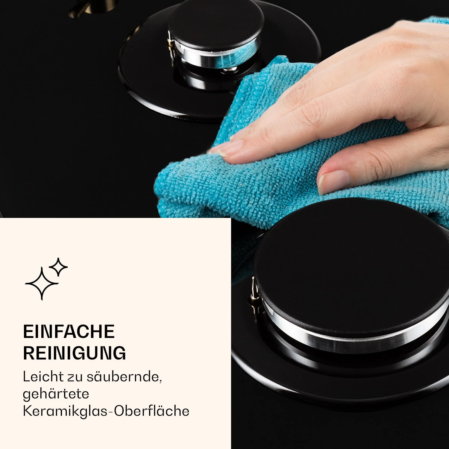 Victoria 5 Gaskochfeld 5-flammig Sabaf-Brenner Glaskeramik Retro-Look 7 Victoria 5 Gaskochfeld 5-flammig Sabaf-Brenner Glaskeramik Retro-Look – Bild 7