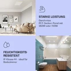 Wondersky Decken-Infrarotheizstrahler 2-er Set 700W 60 X 6 X 120 Cm (BxHxT) IP44 12 Wondersky Decken-Infrarotheizstrahler 2-er Set 700W 60 X 6 X 120 Cm (BxHxT) IP44 -Haushaltsgerätegeschäft 10038381 de 0005 logo