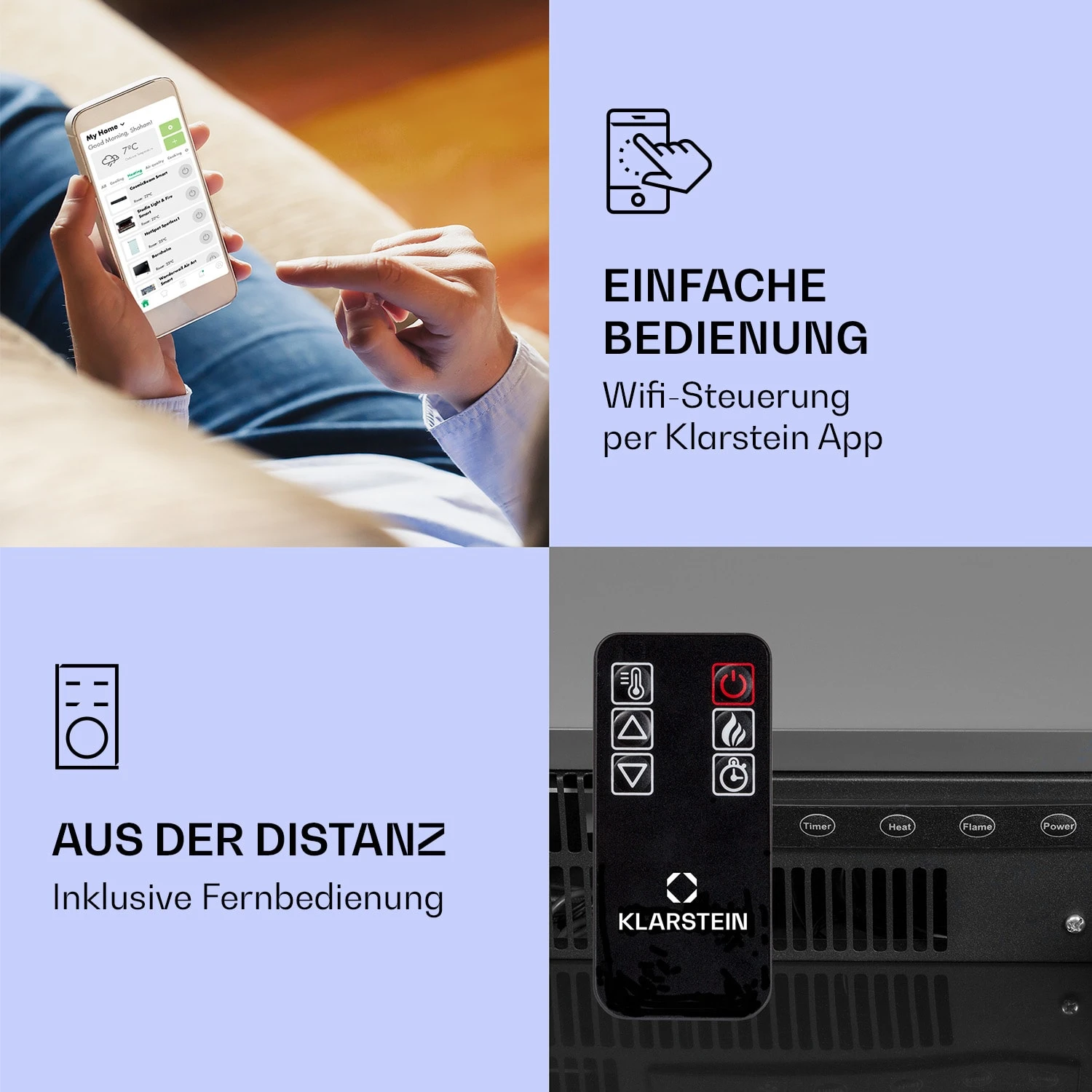 Studio Light & Fire 3 Smart Kamin 1000/2000W MDF WiFi-Steuerung 2 Studio Light & Fire 3 Smart Kamin 1000/2000W MDF WiFi-Steuerung – Bild 2