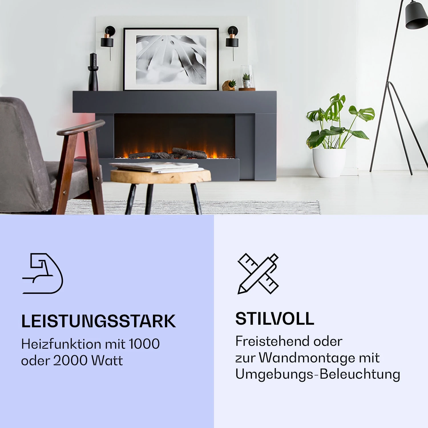 Studio Light & Fire 2 Smart Kamin 1000/2000W MDF WiFi-Steuerung 3 Studio Light & Fire 2 Smart Kamin 1000/2000W MDF WiFi-Steuerung – Bild 3