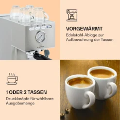 Pausa Espressomaker 1350 Watt 20 Bar Druck Wassertank: 1,4 Liter Edelstahl -Haushaltsgerätegeschäft 10038393 de 0004 logo