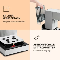 Pausa Espressomaker 1350 Watt 20 Bar Druck Wassertank: 1,4 Liter Edelstahl -Haushaltsgerätegeschäft 10038393 de 0007 logo