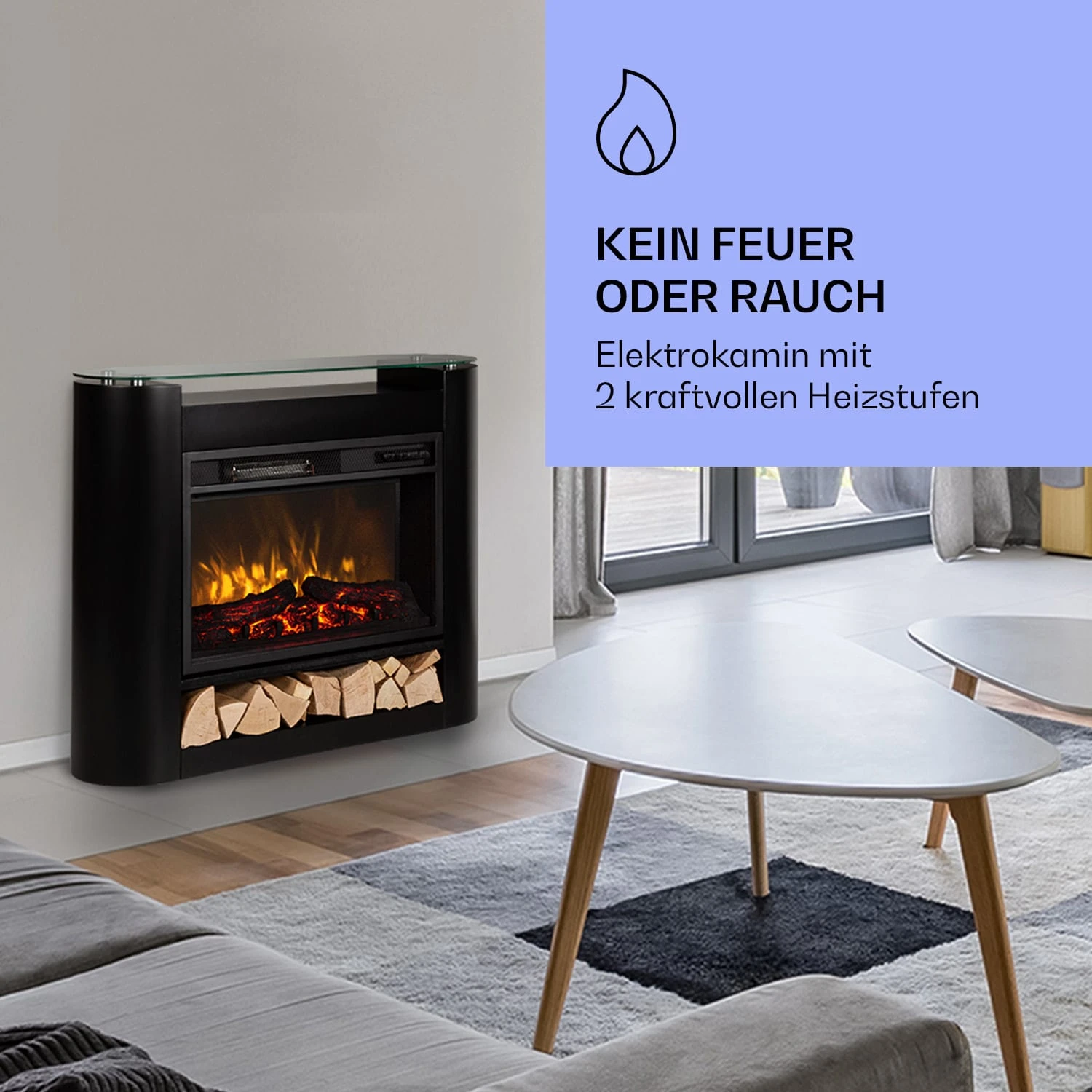 Studio 10 Arc Elektrokamin 1800 W LED-Flammen Heizlüfter Fernbedienung 2 Studio 10 Arc Elektrokamin 1800 W LED-Flammen Heizlüfter Fernbedienung – Bild 2