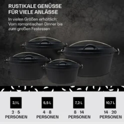 Galloway Dutch Oven 4.5 BBQ-Topf Gusseisen Größe S / 4.5 Qt -Haushaltsgerätegeschäft 10038580 de 0006 usp