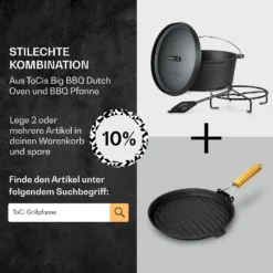 Galloway Dutch Oven 6.0 BBQ-Topf Gusseisen Voreingebrannt Größe M / 6 Qt -Haushaltsgerätegeschäft 10038581 de 0007 usp