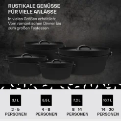 Galloway Dutch Oven 12.0 BBQ-Topf Gusseisen Größe XL / 12 Qt 12 Galloway Dutch Oven 12.0 BBQ-Topf Gusseisen Größe XL / 12 Qt -Haushaltsgerätegeschäft 10038583 de 0006 usp