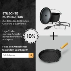 Galloway Dutch Oven 6.0 BBQ-Topf Gusseisen Standfüße Größe M / 6 Qt -Haushaltsgerätegeschäft 10038585 de 0007 usp