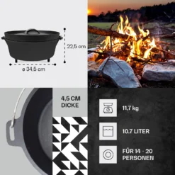 Galloway Dutch Oven 12.0 BBQ-Topf Gusseisen Standfüße Größe XL / 12 Qt 10 Galloway Dutch Oven 12.0 BBQ-Topf Gusseisen Standfüße Größe XL / 12 Qt -Haushaltsgerätegeschäft 10038587 de 0004 usp