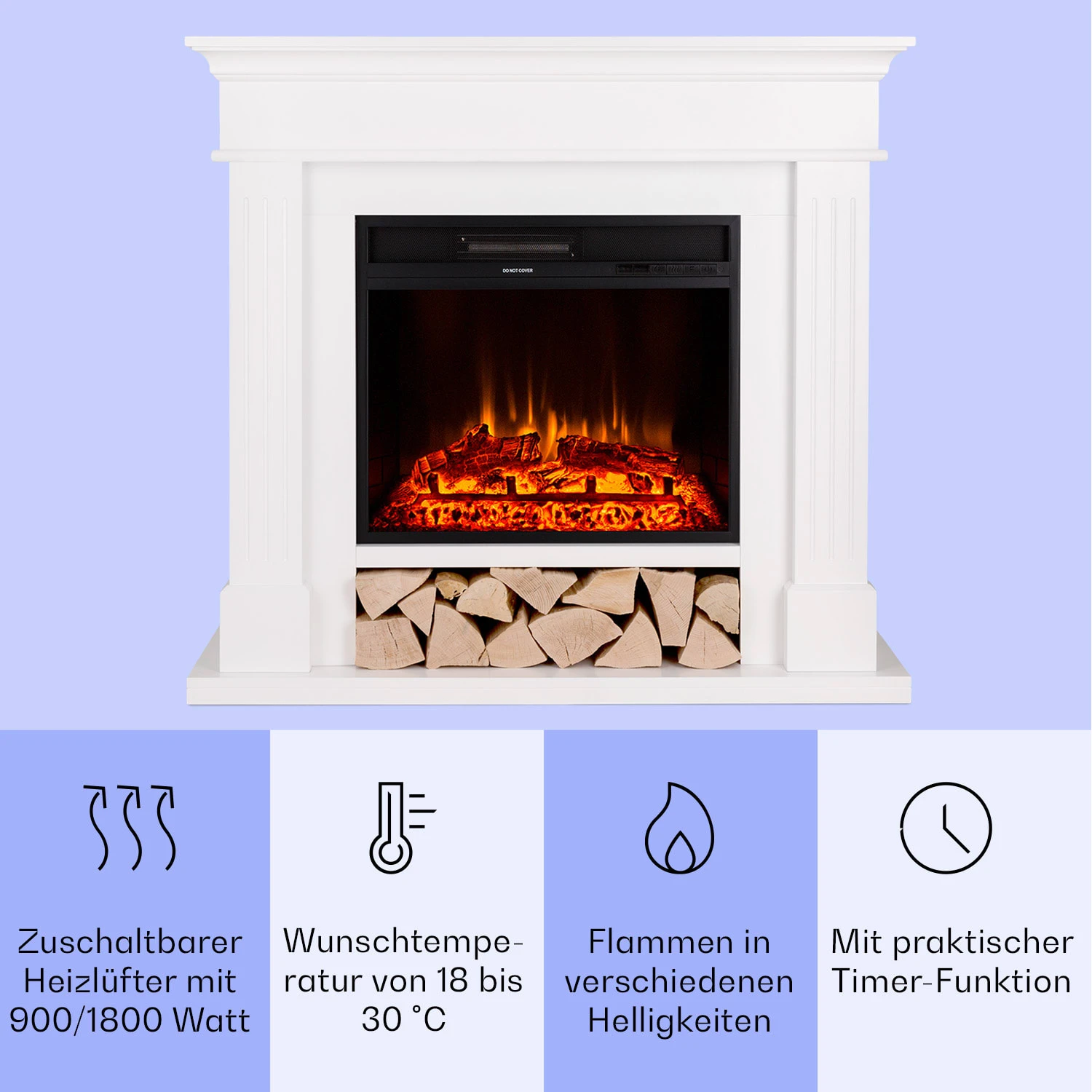 Las Pilas Elektrokamin Heizlüfter 900/1800W Wochentimer Fernbedienung 3 Las Pilas Elektrokamin Heizlüfter 900/1800W Wochentimer Fernbedienung – Bild 3
