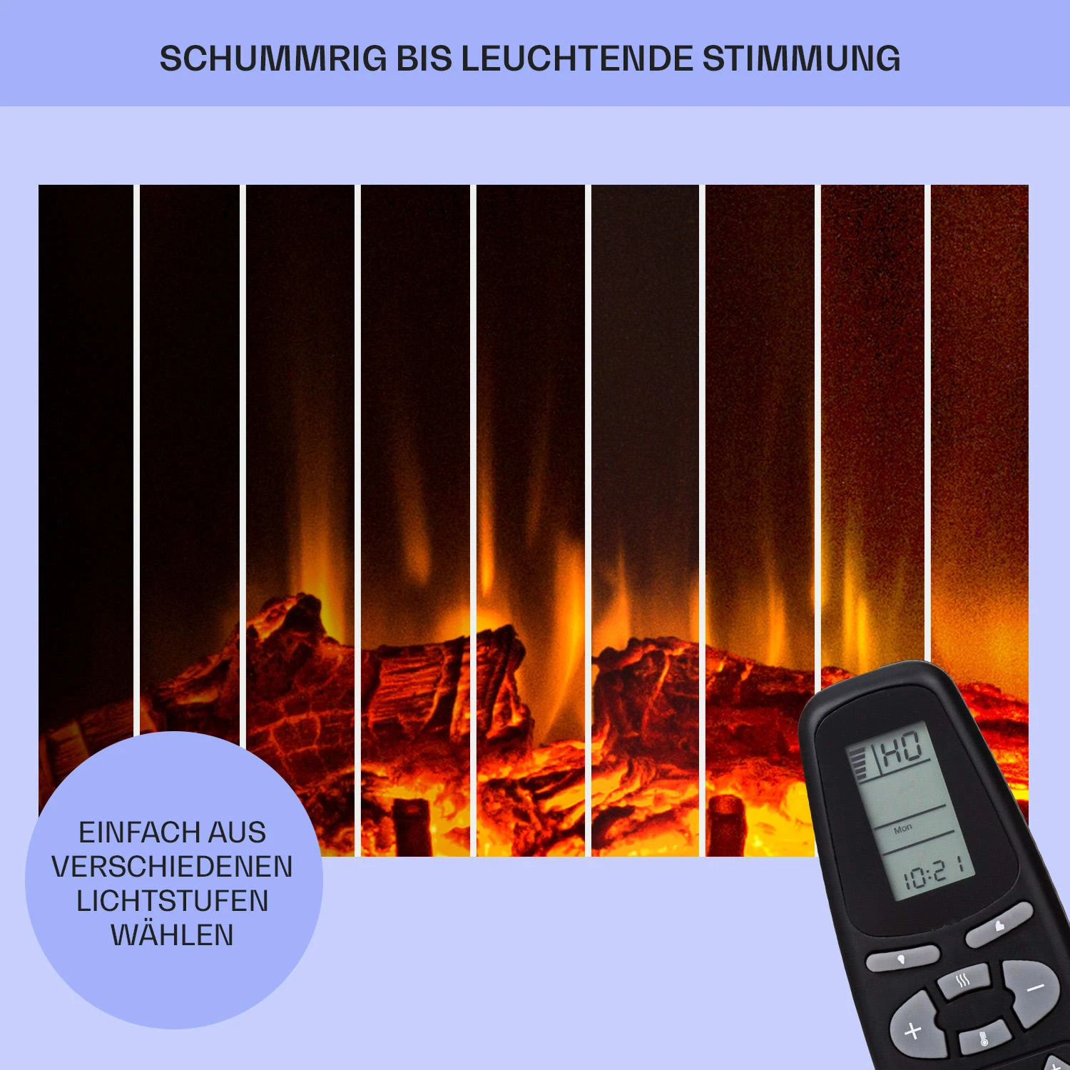 Loloru Elektrokamin Heizlüfter 900/1800W Wochentimer Fernbedienung 7 Loloru Elektrokamin Heizlüfter 900/1800W Wochentimer Fernbedienung – Bild 7
