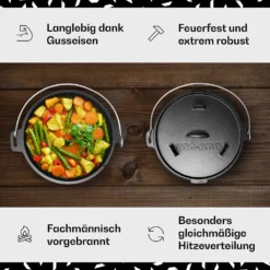 Guernsey Premium Dutch Oven 12.0 BBQ-Topf Gusseisen Standfüße Größe XL / 12 Qt -Haushaltsgerätegeschäft 10038644 de 0003 usp