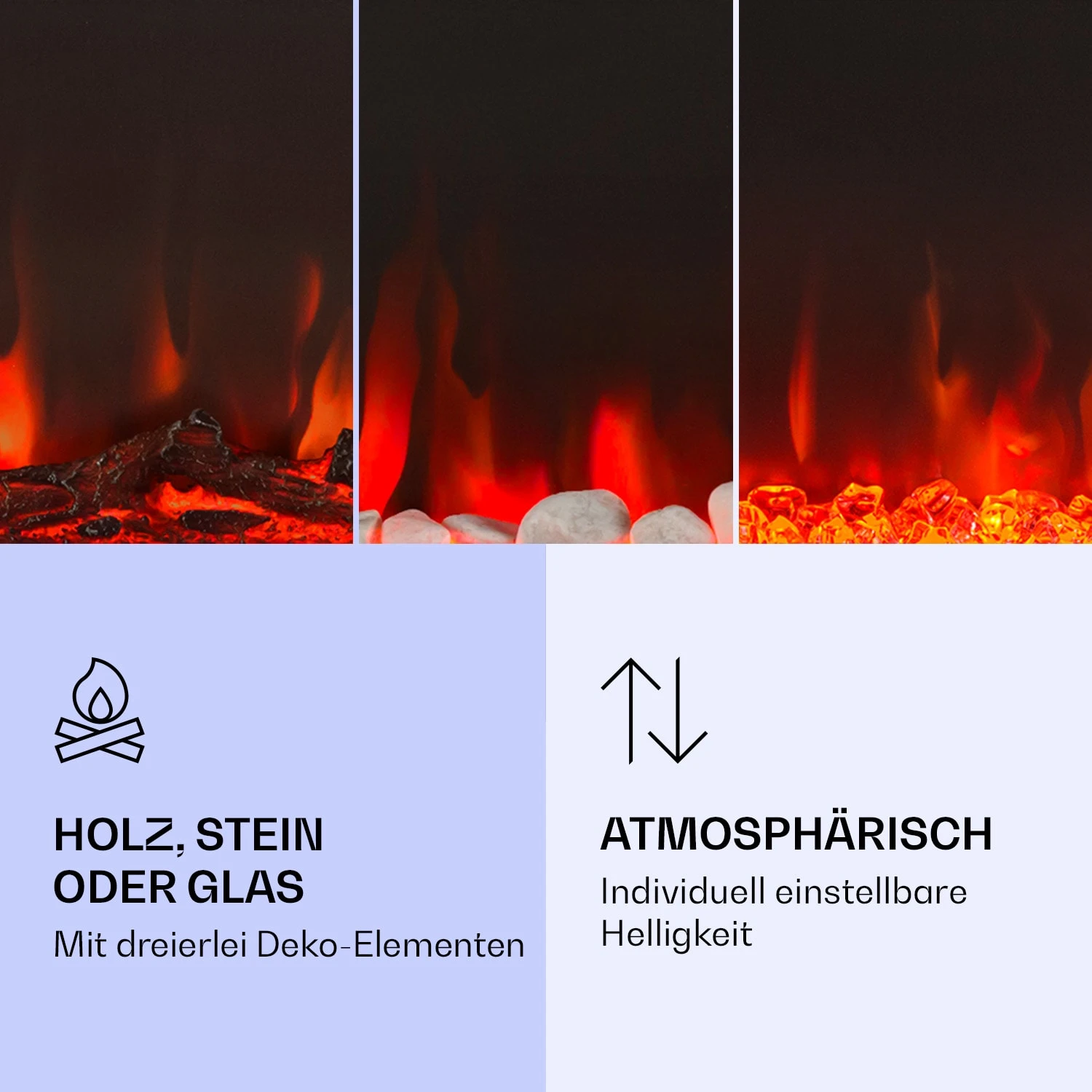 Galeras Elektrischer Wand- Und Einbaukamin 1800 W LED 3 Farben Timer 4 Galeras Elektrischer Wand- Und Einbaukamin 1800 W LED 3 Farben Timer – Bild 4