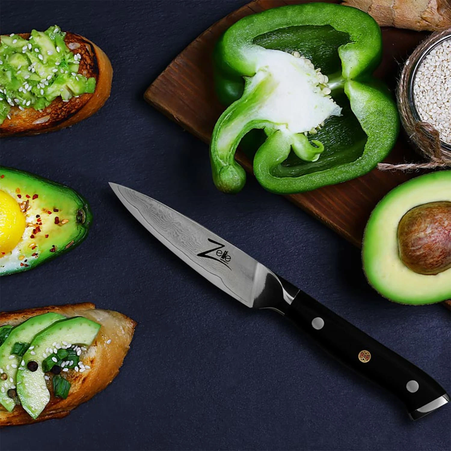 Alpha-Royal Japanese Serie 4" Schälmesser Damaszener-Stahl 67-lagig 4 Alpha-Royal Japanese Serie 4" Schälmesser Damaszener-Stahl 67-lagig – Bild 4