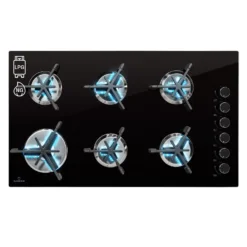 Trifecta 6 Gaskochfeld 6-flammig Gusseisen Glaskeramik