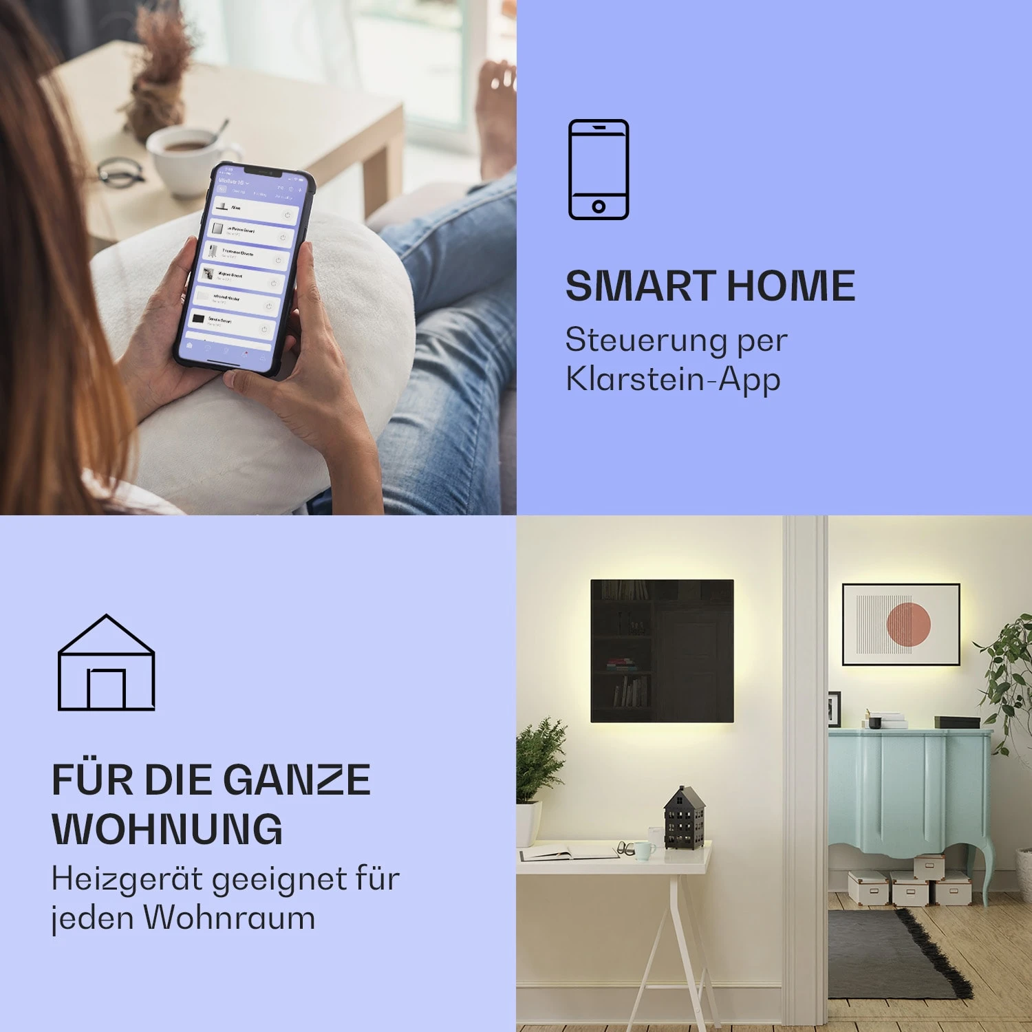 Mojave 500 Smart 2-in-1 Heizgerät Infrarot Konvektor 60x60cm 500W RGB-Licht 2 Mojave 500 Smart 2-in-1 Heizgerät Infrarot Konvektor 60x60cm 500W RGB-Licht – Bild 2