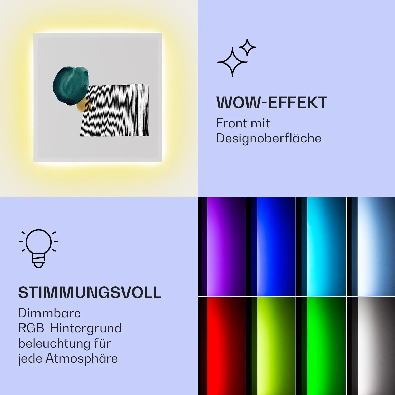 Mojave 500 Smart 2-in-1 Heizgerät Infrarot Konvektor 60x60cm 500W RGB-Licht 3 Mojave 500 Smart 2-in-1 Heizgerät Infrarot Konvektor 60x60cm 500W RGB-Licht – Bild 3