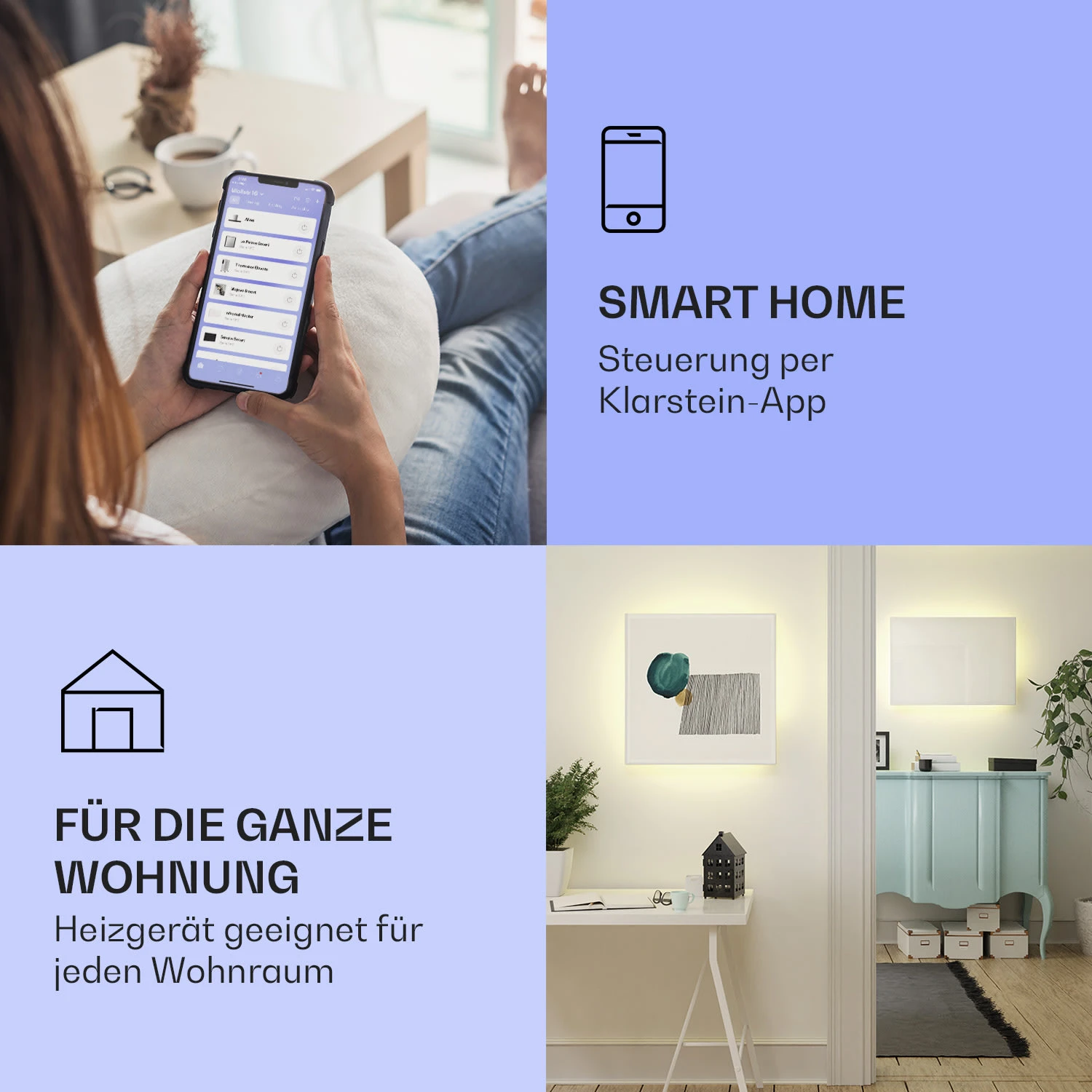 Mojave 750 Smart 2-in-1 Heizgerät Infrarot Konvektor 85x60cm 750W RGB-Licht 2 Mojave 750 Smart 2-in-1 Heizgerät Infrarot Konvektor 85x60cm 750W RGB-Licht – Bild 2