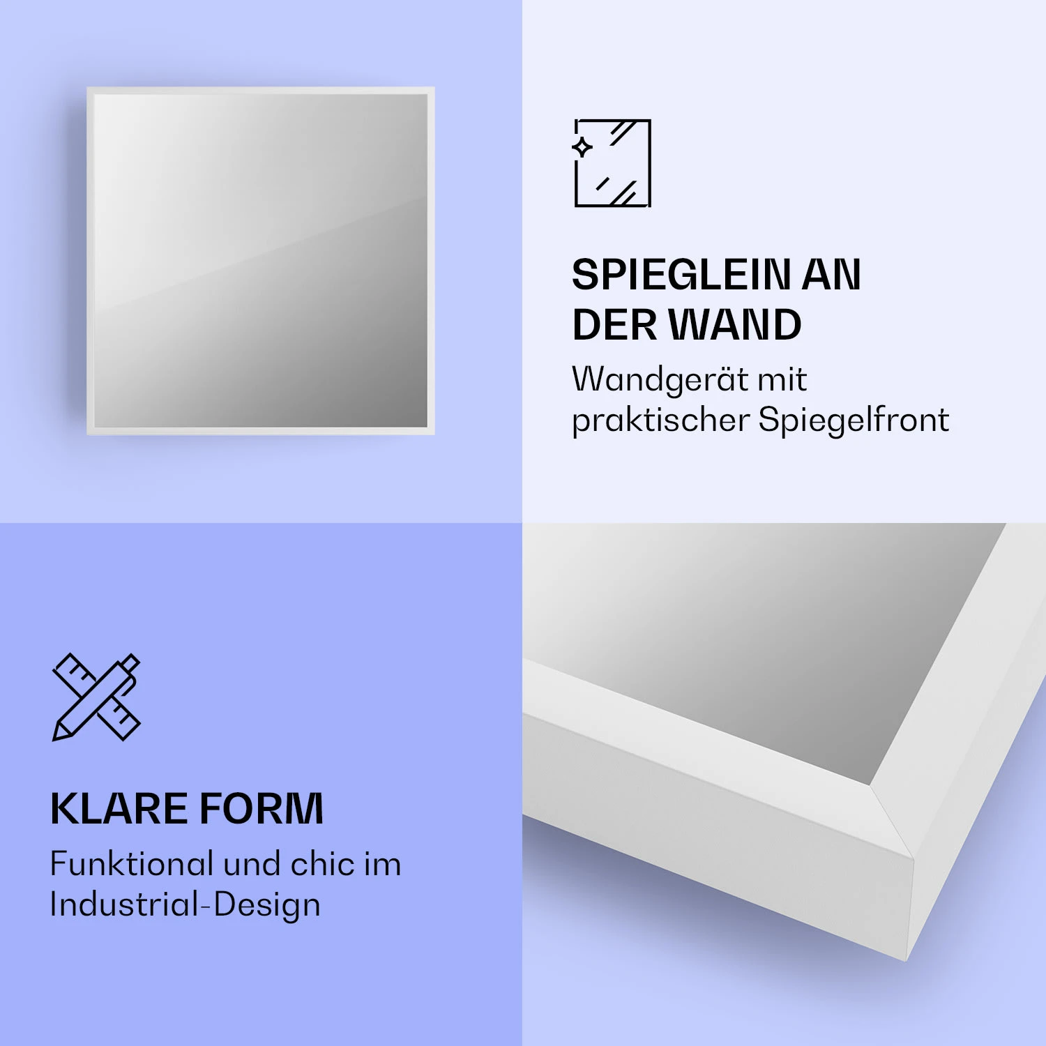 La Palma 500 Smart 2-in-1 Heizgerät Infrarot Konvektor 60x60cm 500W Spiegelfront 3 La Palma 500 Smart 2-in-1 Heizgerät Infrarot Konvektor 60x60cm 500W Spiegelfront – Bild 3