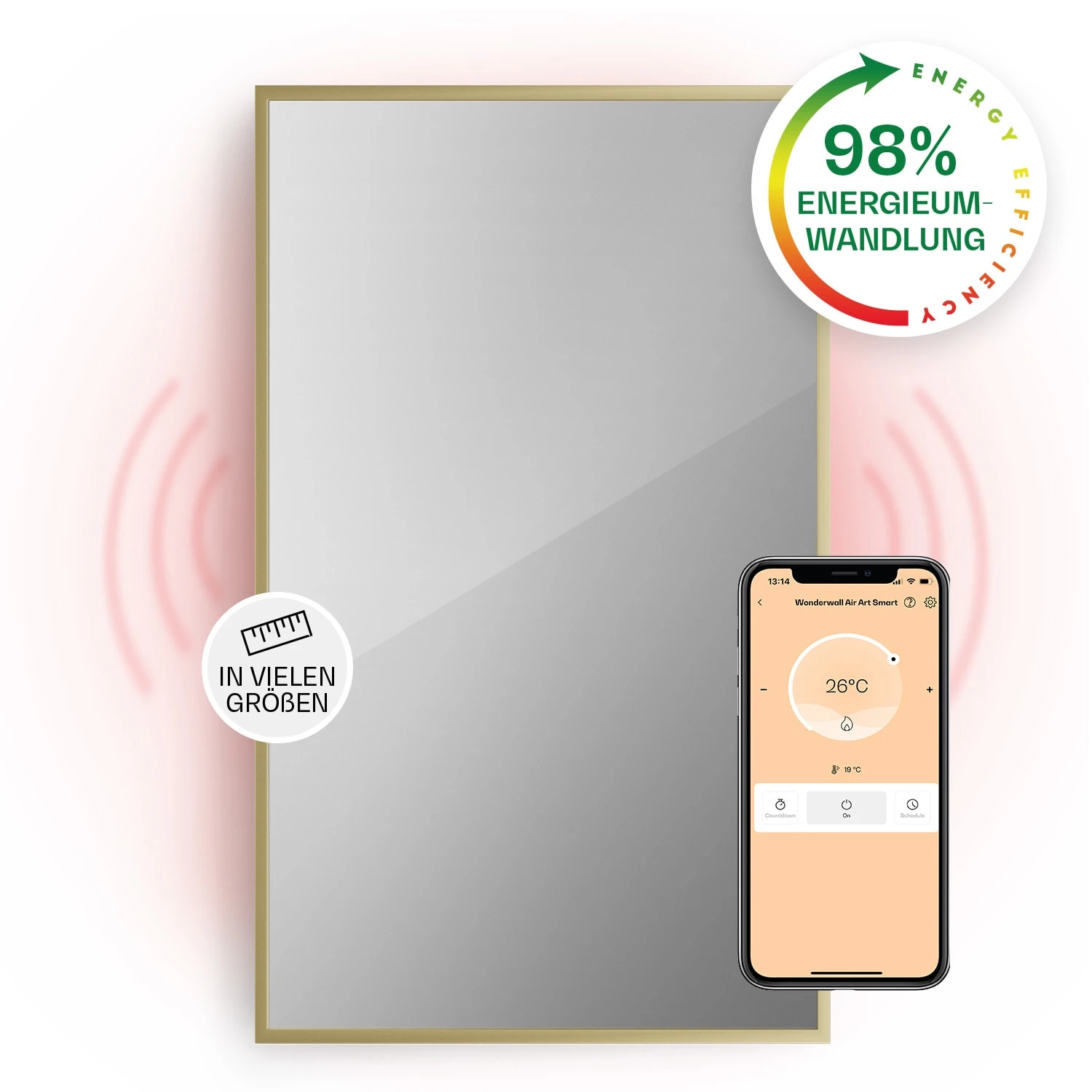 La Palma 1000 Smart 2-in-1 Heizgerät Infrarot Konvektor 120x60cm 1000W Spiegel 1 La Palma 1000 Smart 2-in-1 Heizgerät Infrarot Konvektor 120x60cm 1000W Spiegel