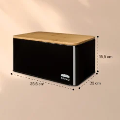 Oklahoma Brotkasten Metall 35,5x15,5x23 Cm Bambus-Deckel Schneidebrett -Haushaltsgerätegeschäft 10039843 yy 0005 logo