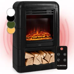 Dukono Elektrokamin 1800 W LED-Flammen Heizlüfter Timer Holzfach