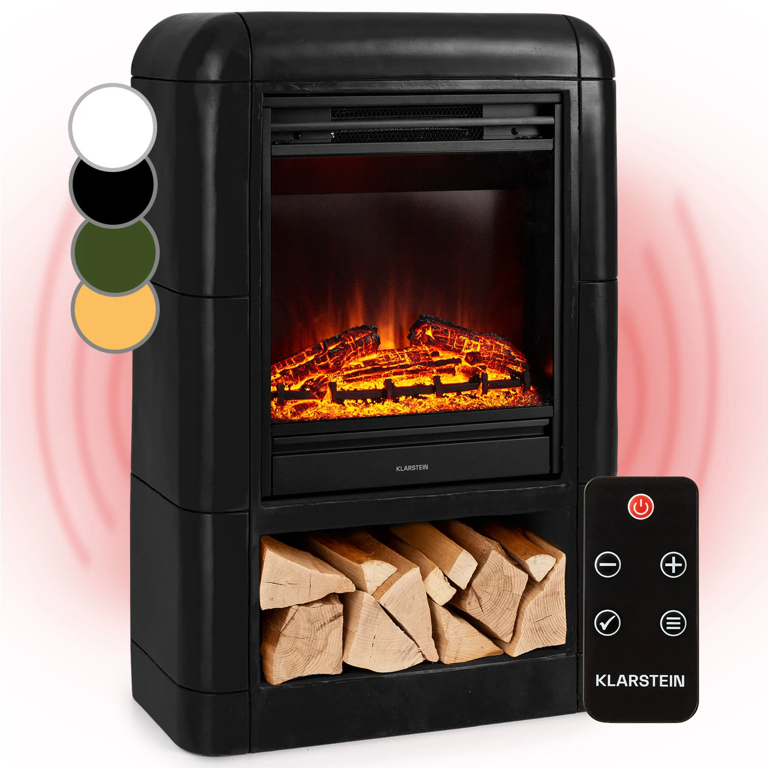 Dukono Elektrokamin 1800 W LED-Flammen Heizlüfter Timer Holzfach 1 Dukono Elektrokamin 1800 W LED-Flammen Heizlüfter Timer Holzfach