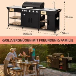 Jersey Outdoor Kitchen Gasgrill Spüle 20,7 KW 5+1 Brenner Mobil -Haushaltsgerätegeschäft 10039854 de 0006 usp