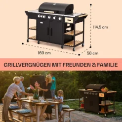 Jersey Outdoor Kitchen Gasgrill 20,7 KW 5+1 Brenner Mobil Regenschutz -Haushaltsgerätegeschäft 10039855 de 0006 usp