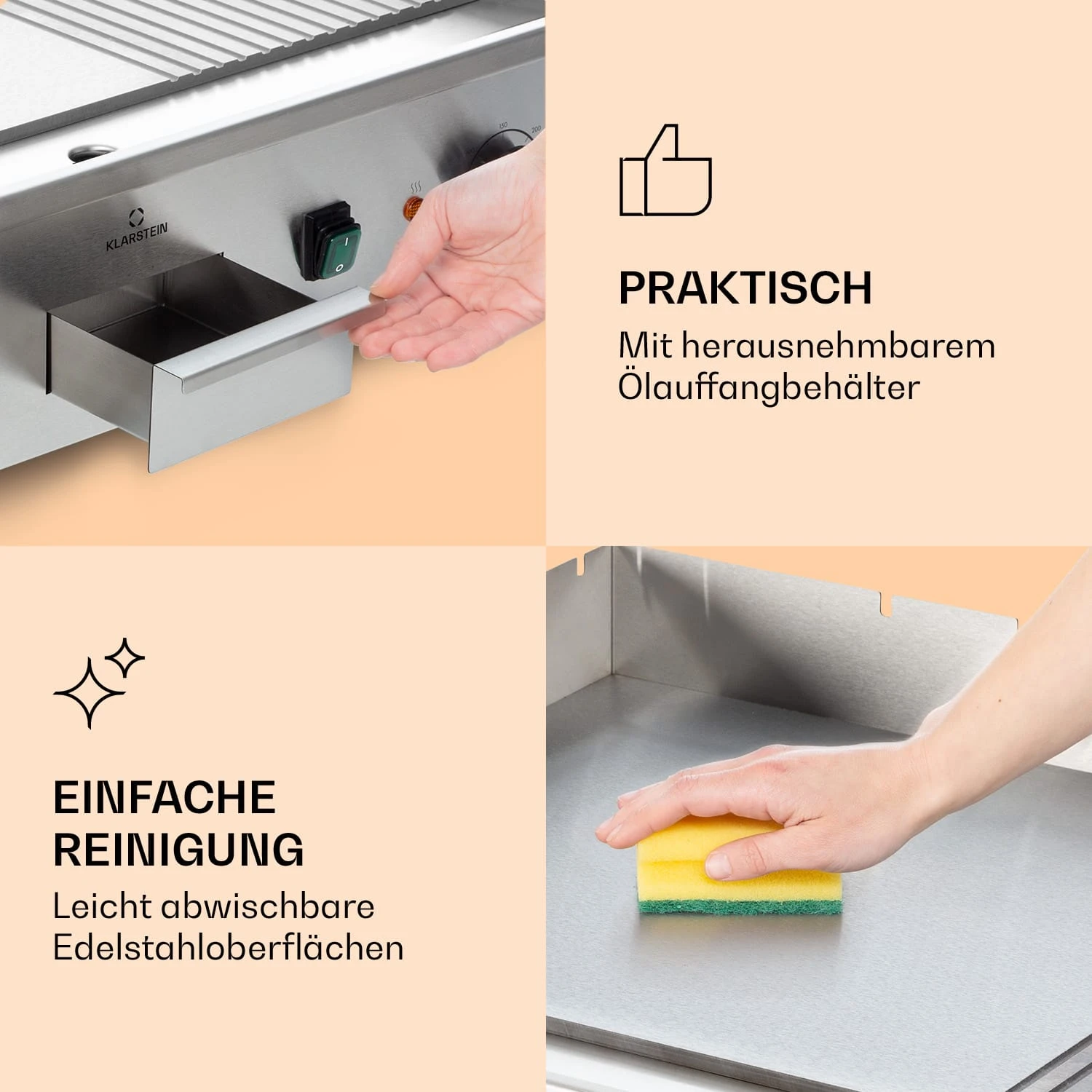 Grillmeile 4400 Elektrogrill Plancha 2x2200W Grillplatte Edelstahl 7 Grillmeile 4400 Elektrogrill Plancha 2x2200W Grillplatte Edelstahl – Bild 7