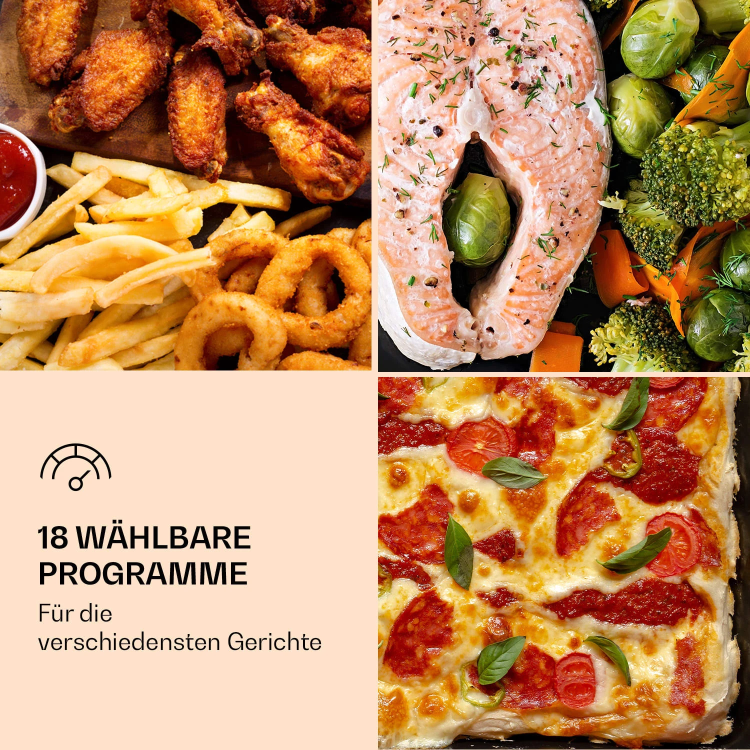 Vigor Air Heißluftfritteuse 1800 W 30 Liter 18 Programme 4 Vigor Air Heißluftfritteuse 1800 W 30 Liter 18 Programme – Bild 4