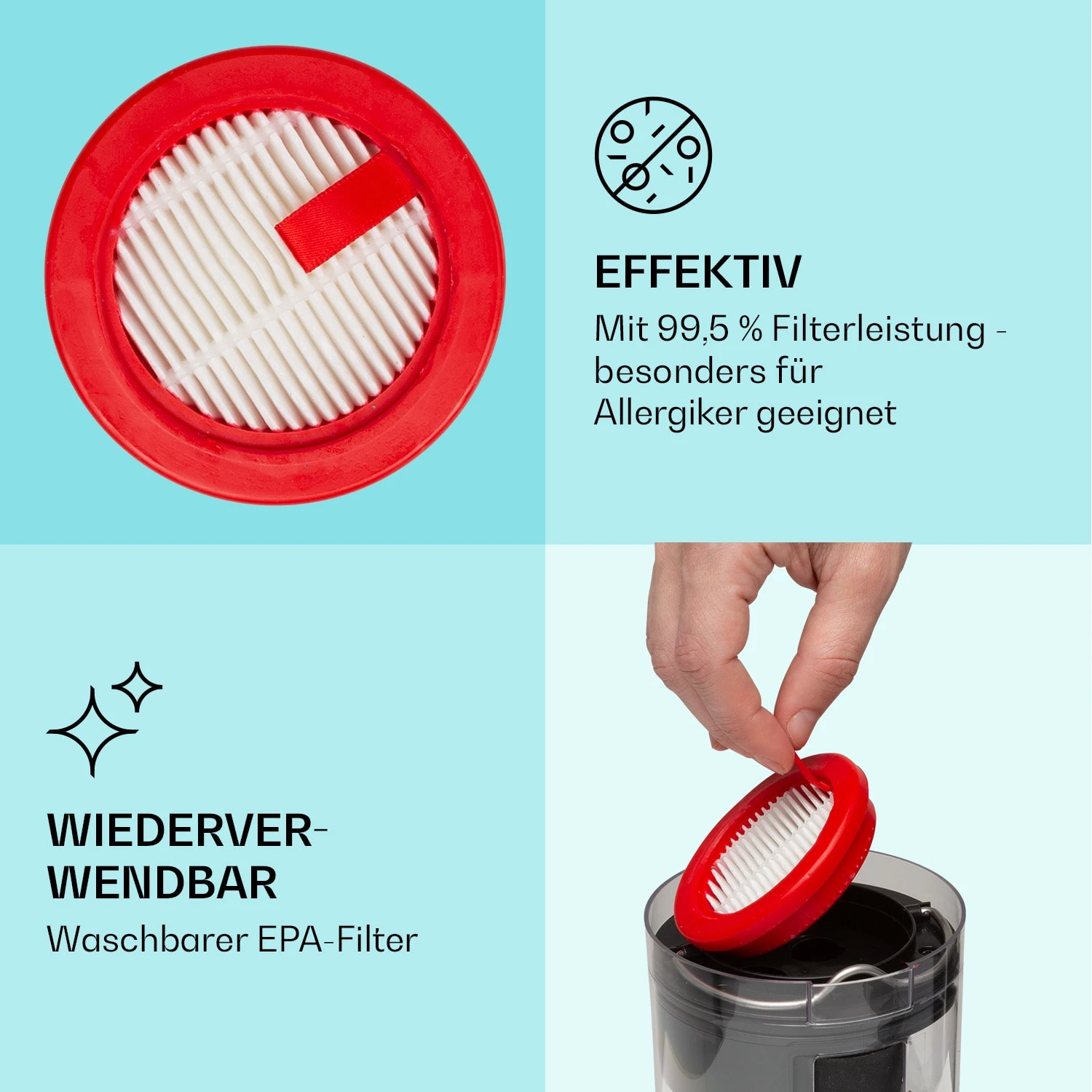 LARMA Staubsauger Ersatzfilter EPA E12 Waschbar 3 LARMA Staubsauger Ersatzfilter EPA E12 Waschbar – Bild 3