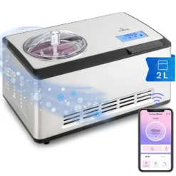 Haushaltsgerätegeschäft 30 Dolce Bacio Smart Eiscremebereiter Yogurtmaker Kompressor 2 Liter WiFi Touch Edelstahl