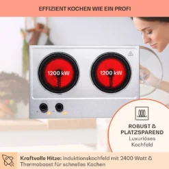 Ramsey Doppel-Kochfeld 2400W 11 Leistungsstufen Glaskeramik 11 Ramsey Doppel-Kochfeld 2400W 11 Leistungsstufen Glaskeramik -Haushaltsgerätegeschäft 10040070 de 0003 usp