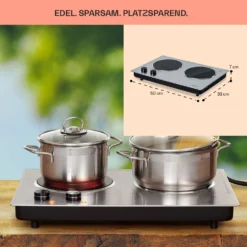 Ramsey Doppel-Kochfeld 2400W 11 Leistungsstufen Glaskeramik 14 Ramsey Doppel-Kochfeld 2400W 11 Leistungsstufen Glaskeramik -Haushaltsgerätegeschäft 10040070 de 0006 usp